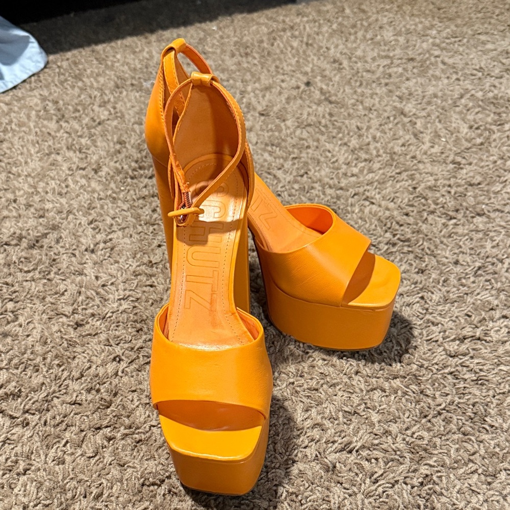 SCHUTZ Women's Bold Orange Platform Heels